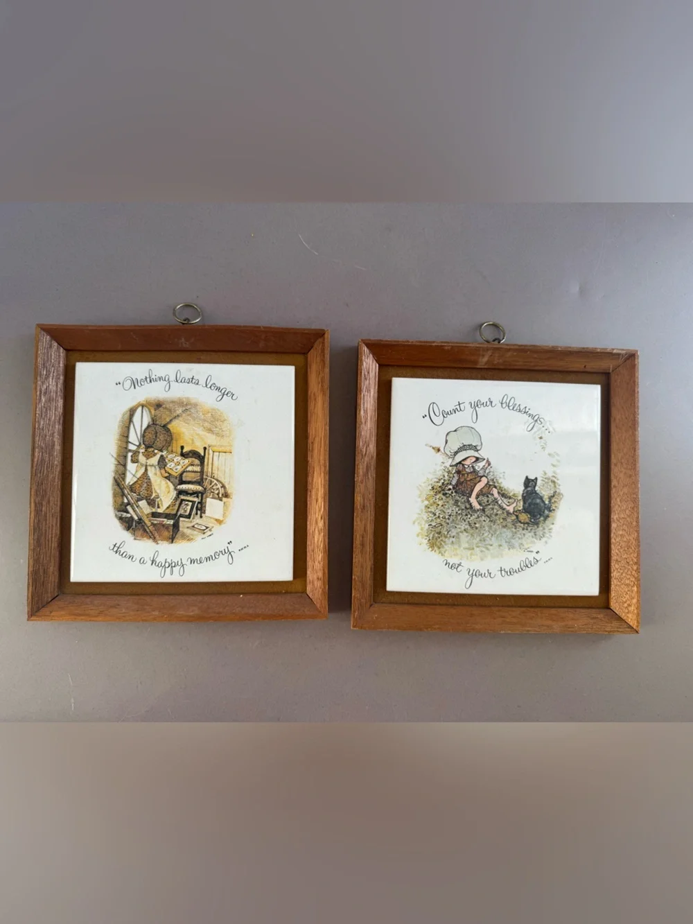 Holly Hobbie Wood Tone Brown Wall Picture Frame - Set of 2